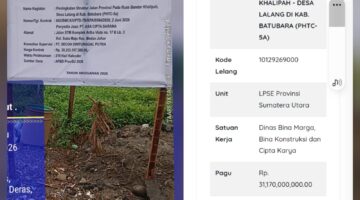 Selisih Anggaran Rp920 Juta? Proyek Aspal Kampung Lalang–Bandar Khalifah Disorot, Publik Tagih Klarifikasi PUTR