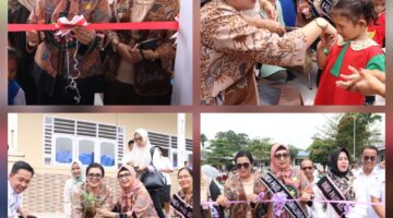 Ketua DWP Simalungun Ny. Yulince Mixnon Andreas Simamora Dampingi Bunda PAUD Resmikan Dua TK Negeri Pembina