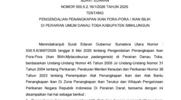Bupati Simalungun Keluarkan SE Tentang Pengendalian Penangkapan Ikan Pora‑pora Di Perairan Danau Toba