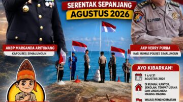 Polres Simalungun Ajak Masyarakat Kibarkan Merah Putih Serentak Sepanjang Agustus 2026
