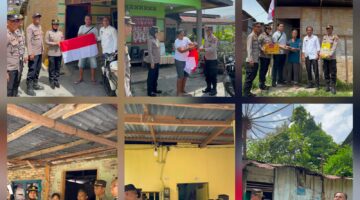 Kapolsek Siantar Utara Bagikan Sembako dan Bendera Merah Putih kepada Warga Sambut HUT Kemerdekaan RI ke 81