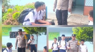 Bhabinkamtibmas Polsek Siantar Marihat Sambang di Sekolah MTS Khoirottul Islamiyah