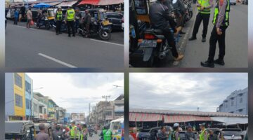 Sat Lantas Polres Pematangsiantar Sosialisasi Kamseltibcarlantas kepada Para Pengendara Betor