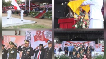 Diiringi Senja, Kapolres Simalungun Pimpin Aubade dan Penurunan Bendera Merah Putih HUT RI ke-81