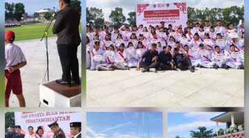 Kapolsek Siantar Marihat Irup HUT Ke 81 RI di SMP dan SD Swasta Budi Mulia Pematangsiantar