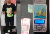 Foto : pelaku MAC (29) dan sejumlah barang bukti. 