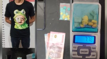 Foto : pelaku MAC (29) dan sejumlah barang bukti. 