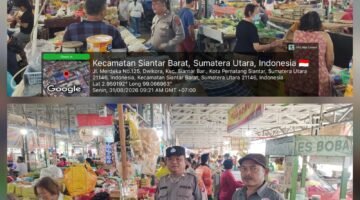 Polsek Siantar Barat Patroli Jalan Kaki Antisipasi 3C di Pasar Horas 