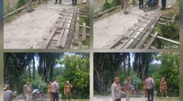 Respon Keluhan Warganya, Kapolsek Siantar Marihat Cek Jembatan Rusak di Gang Manunggal 