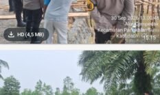 Pastikan Pembangunan Berjalan, Polsek Pangkalan Susu Monitoring Jembatan Merah Putih