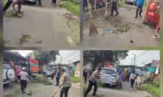 Polsek Siantar Martoba Ikuti Gotong Royong Bersama Warga di Jalan Tangki