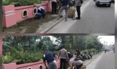 Polsek Siantar Selatan Bersama Pihak Kecamatan dan Koramil Gotong Royong Massal di Jalan Gereja