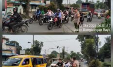 Kurangi Kemacetan ,Polsek Siantar Martoba Gatur Lalin di Simpang Karangsari  