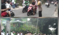 Bhabinkamtibmas Polsek Siantar Barat Gatur Lalin Pos Padat Pagi di Jalan Singosari 
