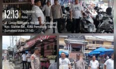 Polseķ Sianțar Barat Patroli Jalan Kaki Antisipasi 3C di Pasar Horas 