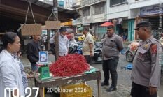 Polsek Siantar Barat Patroli dan Monitoring Pasar Murah di Pasar Horas 