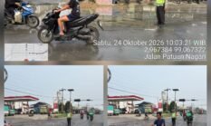 Sat Lantas Polres Pematangsiantar Survey Jalan Rusak di Jalan Patuan Nagari