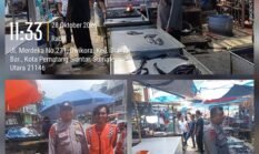 Polsek Siantar Barat Patroli Jalan Kaki Antisipasi 3C di Pasar Horas